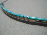 Exquisite Vintage Native American Navajo Choker Style Sterling Silver Turquoise Necklace-Nativo Arts