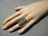 Wonderful Vintage Navajo Sterling Silver Cross Ring Native American-Nativo Arts