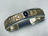 Signed Vintage Native American Navajo Black Onyx Sterling Silver Bracelet-Nativo Arts
