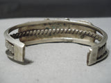 Thick And Old Vintage Native American Navajo Turquoise Sterling Silver Bracelet Old-Nativo Arts