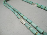 Rare Tubule Turquoise Wrap Around Sterling Silver Native American Necklace-Nativo Arts