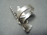 So Much Detail Vintage Native American Navajo Turquoise Sterling Silver Bird Ring Old-Nativo Arts