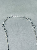 One Of The Best Vintage Native American Zuni Turquoise Sterling Silver Channel Necklace-Nativo Arts