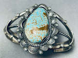 Robby Shakey Rare #8 Turquoise Vintage Native American Navajo Sterling Silver Bracelet-Nativo Arts