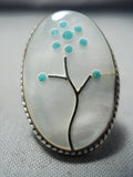 Turquoise Tree Vintage Zuni Sterling Silver Native American Ring-Nativo Arts