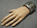 Best Vintage Native American Hopi Bernard Dawahoya Sterling Silver Huge Bracelet Old-Nativo Arts