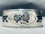Extremely Unique Vintage Native American Navajo Geomtric Sterling Silver Bracelet-Nativo Arts