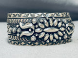 Important Stamp Genius Vintage Native American Navajo Sterling Silver Bracelet-Nativo Arts