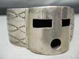 Best Vintage Native American Navajo Alex Sanchez Kachina Sterling Silver Bracelet-Nativo Arts