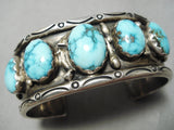 One Of The Best Vintage Native American Navajo Carico Lake Turquoise Sterling Silver Bracelet-Nativo Arts