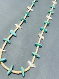 Traditional Vintage Native American Zuni Blue Gem Turquoise Sterling Silver Fetish Necklace-Nativo Arts