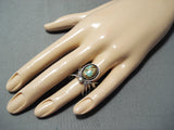 Whimsical Vintage Native American Navajo Royston Turquoise Sterling Silver Beetle Ring-Nativo Arts