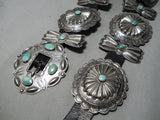 Early Museum Vintage Native American Navajo Royston Turquoise Sterling Silver Concho Belt-Nativo Arts