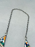 One Of The Best Vintage Native American Navajo Turquoise Inlay Sterling Silver Necklace-Nativo Arts