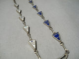 Best Vintage Native American Navajo Toad Inlay Sterling Silver Turquoise Lapis Necklace-Nativo Arts