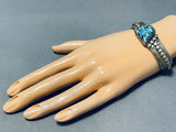 One Of Most Unique Vintage Native American Navajo Spiderweb Turquoise Sterling Silver Bracelet-Nativo Arts