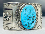 Glenn Irene Sandoval Vintage Native American Navajo Turquoise Sterling Silver Bracelet-Nativo Arts