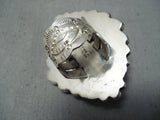 Dynamic Zuni Blue Gem Turquoise Sterling Silver Ring Native American-Nativo Arts
