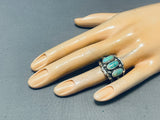 Striking Native American Navajo Royston Turquoise Sterling Silver Ring-Nativo Arts