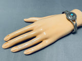 Fascinating Native American Navajo Sleeping Beauty Turquoise Sterling Silver Bracelet Signed-Nativo Arts