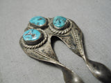 Quality Vintage Native American Navajo Turquoise Sterling Silver Hair Barrette Clip Old-Nativo Arts
