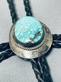 Phenomenal Vintage Native American Navajo Spiderweb Turquoise Sterling Silver Bolo Tie-Nativo Arts