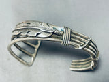Important Vintage Native American Navajo Feather Coil Turquoise Sterling Silver Bracelet-Nativo Arts