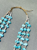 Native American Amazing Vintage Navajo Turquoise White Shell Necklace Old-Nativo Arts