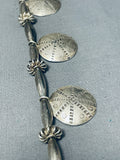 Absolutely Gorgeous Vintage Native American Navajo Sterling Silver Concho Necklace-Nativo Arts