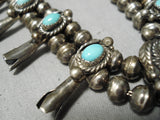 Important Vintage Native American Navajo Helen Long Turquoise Sterling Silver Necklace Old-Nativo Arts