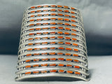 14 Story Tall Coral Native American Zuni Sterling Silver Bracelet-Nativo Arts