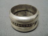 Heavy Hand Tooled Thick Vintage Native American Navajo Sterling Silver Ring-Nativo Arts