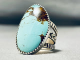 Fabulous San Felipe Signed 8 Turquoise Sterling Silver Colossal Ring-Nativo Arts
