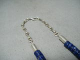 Native American Important Pat Edaaki Lapis Turquoise Sterling Silver Inlay Necklace-Nativo Arts