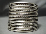 Native American Towering Huge Hand Wrought Sterling Silver Bracelet Old-Nativo Arts
