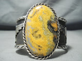Phenomenal San Felipe Native American Bumble Bee Jasper Sterling Silver Bracelet-Nativo Arts