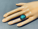 Tremendous Vintage Native American Navajo Royston Turquoise Sterling Silver Ring-Nativo Arts