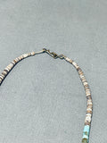 Native American Important Vintage Santo Domingo Old Kingman Turquoise Sterling Silver Necklace-Nativo Arts