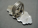 Breathtaking Vintage Native American Navajo Pilot M Turquoise Sterling Silver Ring-Nativo Arts