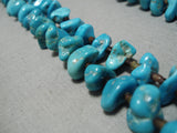 Incredible Native American Navajo Graduating Turquoise Blue Brown Shell Heishi Necklace Old-Nativo Arts