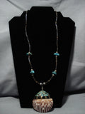 Native American Magnificent Vintage Santo Domingo Sterling Silver Turquoise Necklace Old-Nativo Arts
