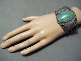 Huge Vintage Native American Navajo Royston Turquoise Sterling Silver Flank Bracelet-Nativo Arts