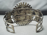 Early Huge Vintage Zuni Native American Navajo Turquoise Sterling Silver Cluster Bracelet-Nativo Arts