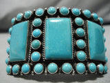 One Of Best Vintage Native American Navajo Turquoise Sterling Silver Bracelet Old-Nativo Arts