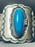 Twist Coil Vintage Native American Navajo Turquoise Sterling Silver Bracelet Cuff-Nativo Arts