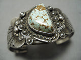 Magnificent Vintage Native American Navajo Toledo Family #8 Turquoise Sterling Silver Bracelet-Nativo Arts