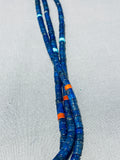One Of The Most Unique Native American Navajo Lapis Turquoise Sterling Silver Necklace-Nativo Arts
