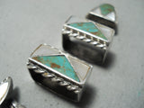 Museum Vintage Native American Navajo Royston Turquoise Sterling Silver Buckle Ranger Set-Nativo Arts