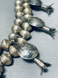 Spider Vintage Native American Navajo Sterling Silver Squash Blossom Necklace-Nativo Arts