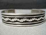 So Thick Heavy Vintage Navajo Sterling Silver Native American Bracelet-Nativo Arts